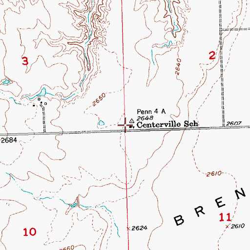 Topographic Map of Centerville School, SD