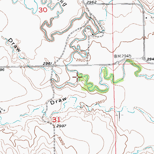 Topographic Map of Charles Draw, SD