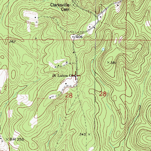 Topographic Map of Saint Lukes Church, AL