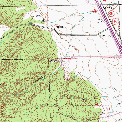 Topographic Map of Chimney Canyon, SD