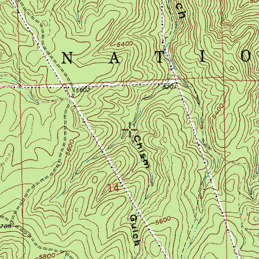 Topographic Map of Chism Gulch, SD