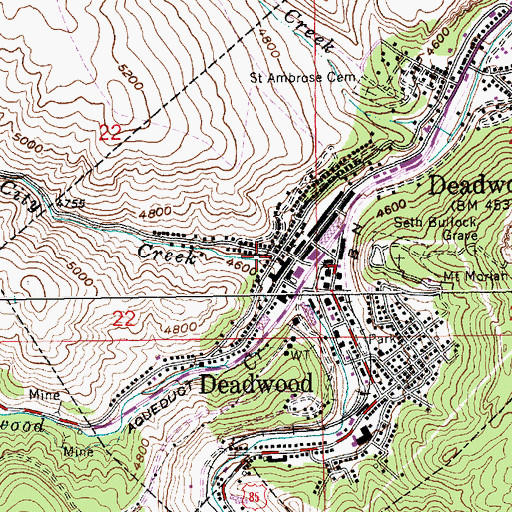 Topographic Map of City Creek, SD