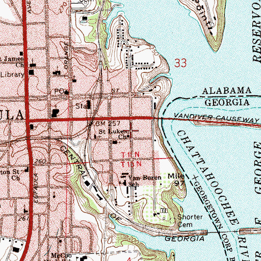 Topographic Map of Saint Lukes African Methodist Episcopal Church, AL