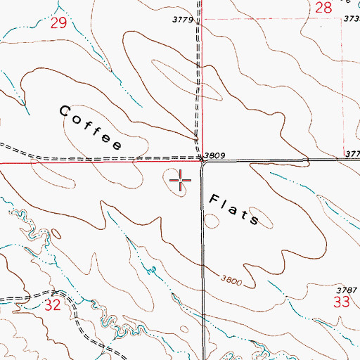 Topographic Map of Coffee Flats, SD