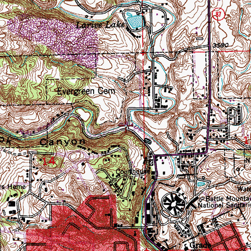 Topographic Map of Cold Brook Canyon, SD