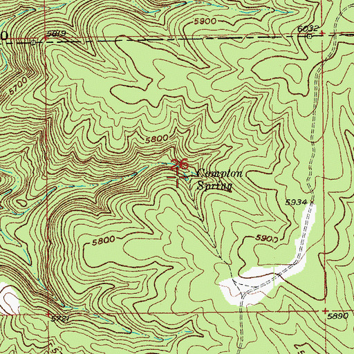 Topographic Map of Compton Spring, SD