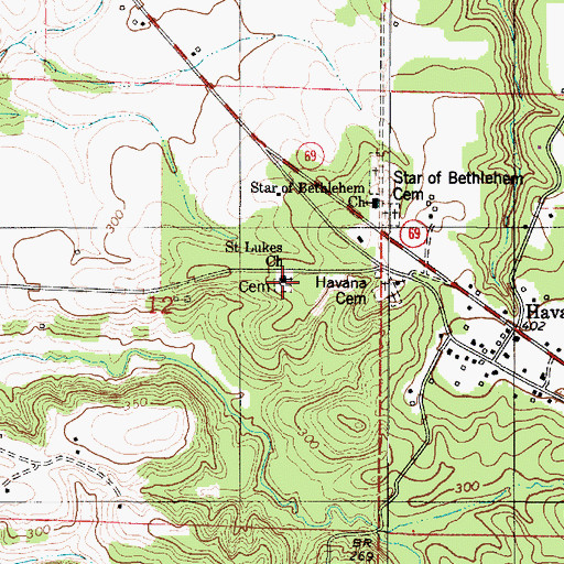 Topographic Map of Saint Lukes Church, AL
