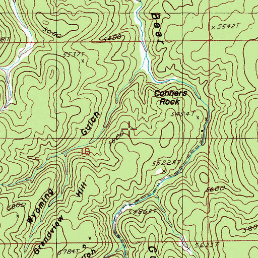 Topographic Map of Conners Rock, SD