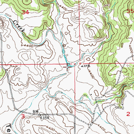 Topographic Map of Coon Creek, SD