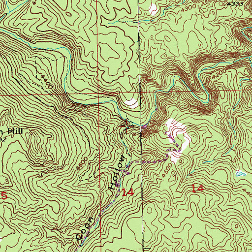 Topographic Map of Coon Hollow, SD