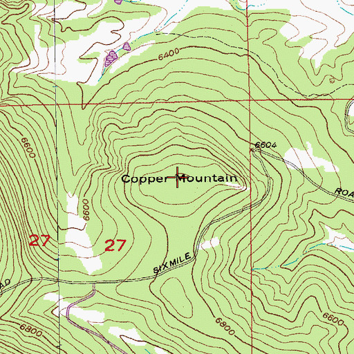 Topographic Map of Copper Mountain, SD