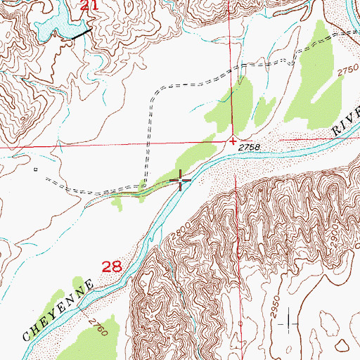 Topographic Map of Cottonwood Creek, SD