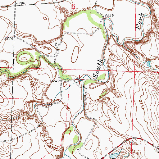 Topographic Map of Cottonwood Creek, SD