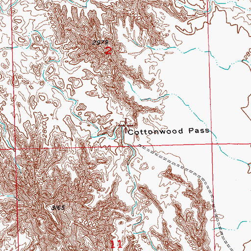 Topographic Map of Cottonwood Pass, SD
