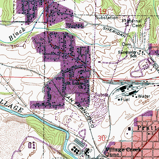 Topographic Map of Saint Lukes Church, AL