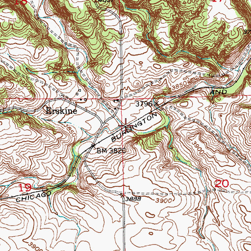 Topographic Map of Cottonwood Springs Creek, SD