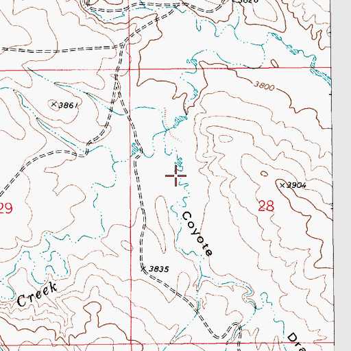 Topographic Map of Coyote Draw, SD