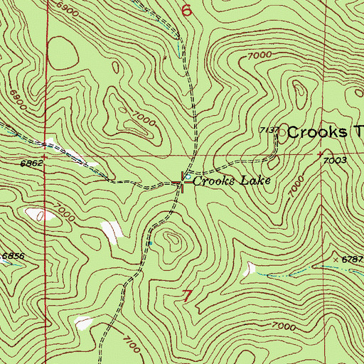 Topographic Map of Crooks Lake, SD