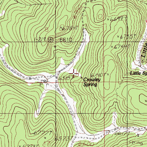 Topographic Map of Crowley Spring, SD