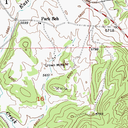 Topographic Map of Crown Mine, SD