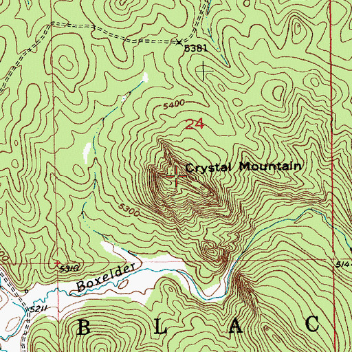 Topographic Map of Crystal Mountain, SD