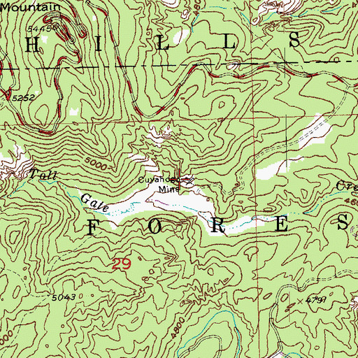 Topographic Map of Cuyahogo Mine, SD