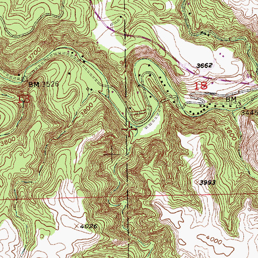Topographic Map of Dark Canyon, SD