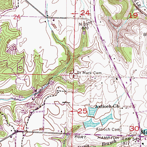 Topographic Map of Saint Mark Cemetery, AL