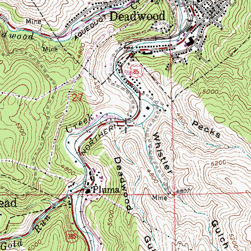 Topographic Map of Deadwood Gulch, SD