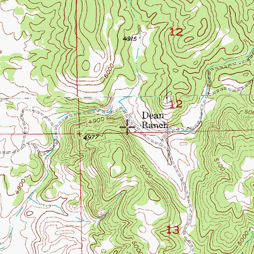 Topographic Map of Dean Ranch, SD