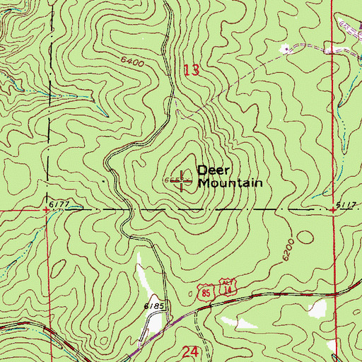 Topographic Map of Deer Mountain, SD