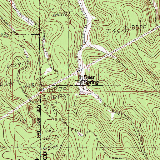 Topographic Map of Deer Spring, SD