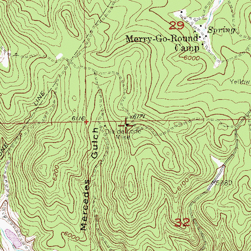 Topographic Map of Divide Lode Mine, SD