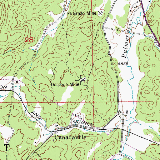 Topographic Map of Dolcode Mine, SD