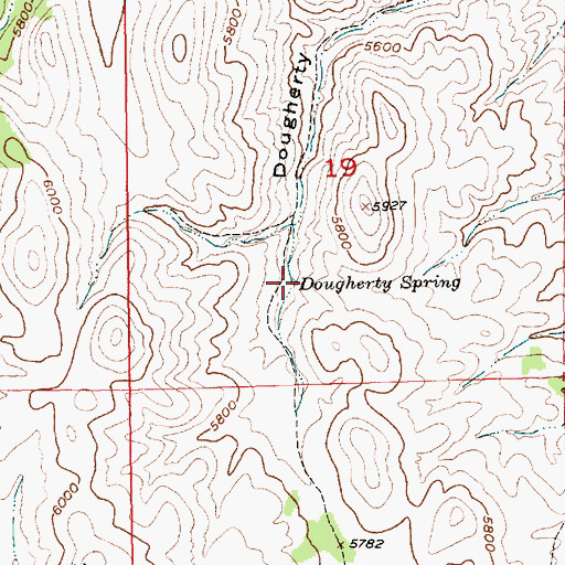 Topographic Map of Dougherty Spring, SD