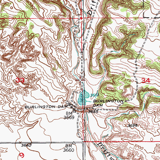 Topographic Map of Driftwood Canyon, SD