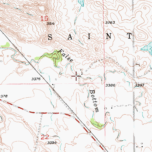 Topographic Map of Dry Creek, SD