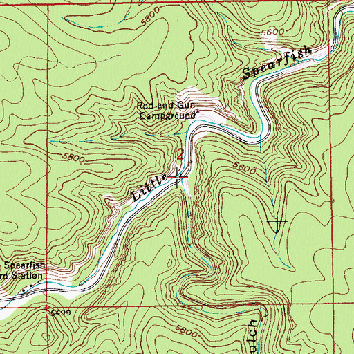 Topographic Map of Dry Gulch, SD