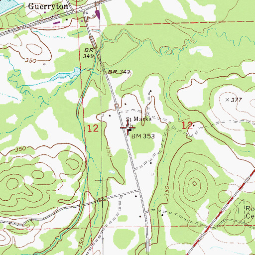 Topographic Map of Saint Marks Church, AL