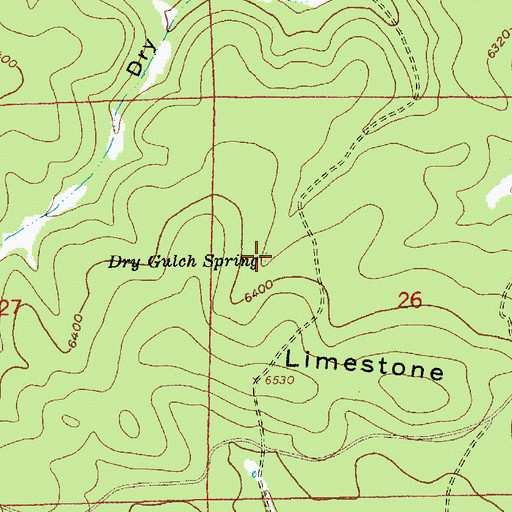 Topographic Map of Dry Gulch Spring, SD