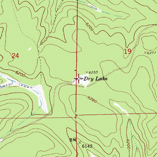 Topographic Map of Dry Lake, SD
