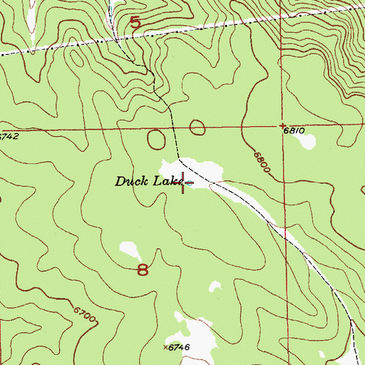 Topographic Map of Duck Lake, SD