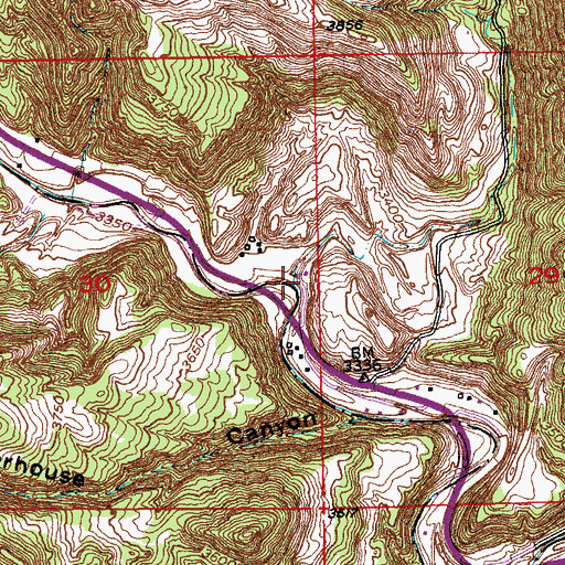 Topographic Map of Dudley Canyon, SD