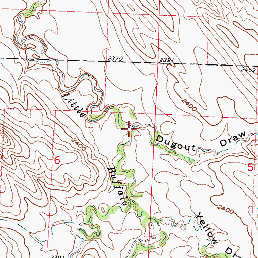 Topographic Map of Dugout Draw, SD
