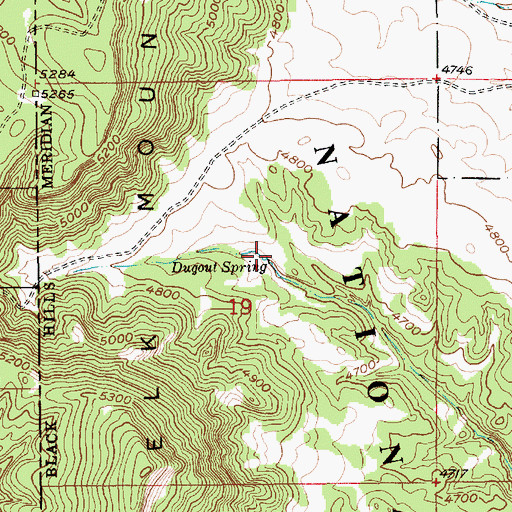 Topographic Map of Dugout Spring, SD