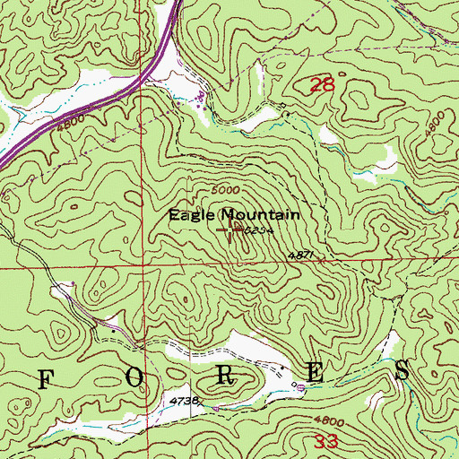 Topographic Map of Eagle Mountain, SD