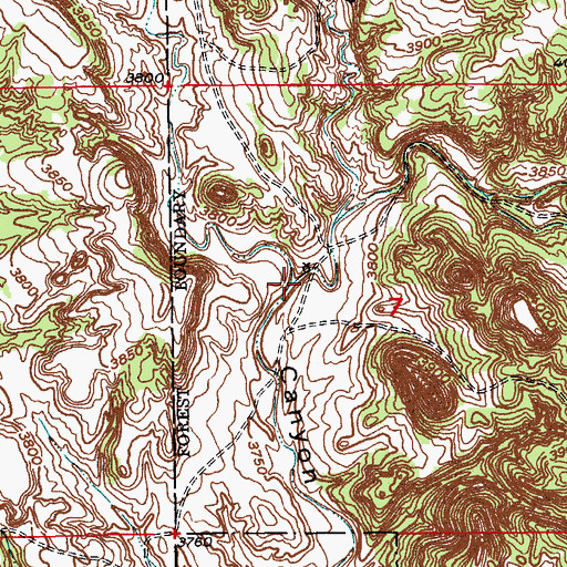 Topographic Map of East Bennett Canyon, SD