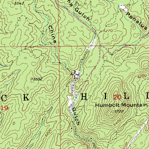 Topographic Map of East China Gulch, SD