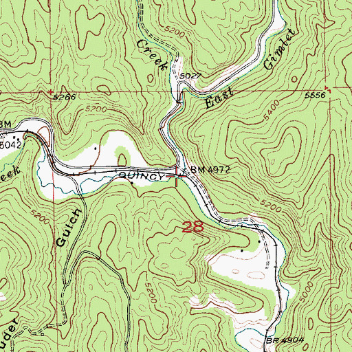 Topographic Map of East Gimlet Creek, SD