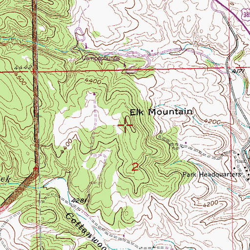 Topographic Map of Elk Mountain, SD